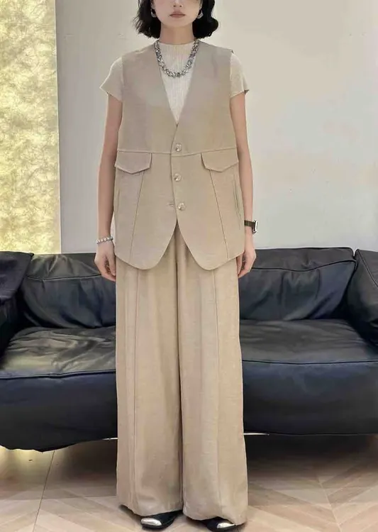 奇遇Cheeryu休闲韩版四季马甲套装显瘦气质阔腿上衣裤子宽松百搭