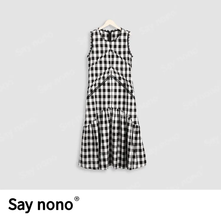 懒猫nono│Saynono 格纹连衣裙/ZC10371