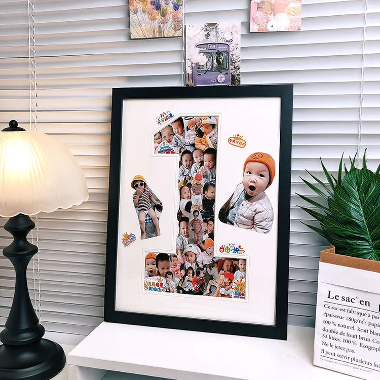 手工diy礼物宝宝照片定制周岁生日布置情侣纪念相框画框装饰挂墙