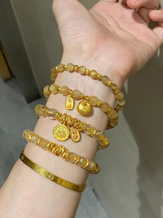 足金999黄金盘缠手串