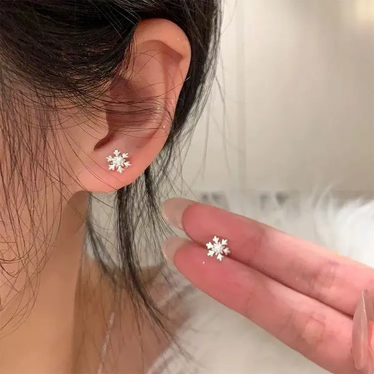 【冬季新款】绝美雪花耳骨钉女小众时尚创意养耳洞耳钉女耳环耳饰