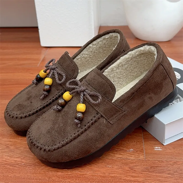 老北京布鞋冬季保暖毛毛鞋一脚蹬休闲鞋平底妈妈鞋乐福鞋时尚女鞋