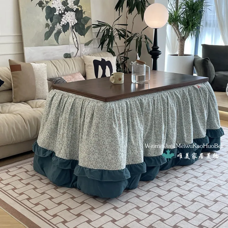 新款电暖炉桌子罩套家用可拆洗长方形烤火被罩茶几加厚被罩取暖被