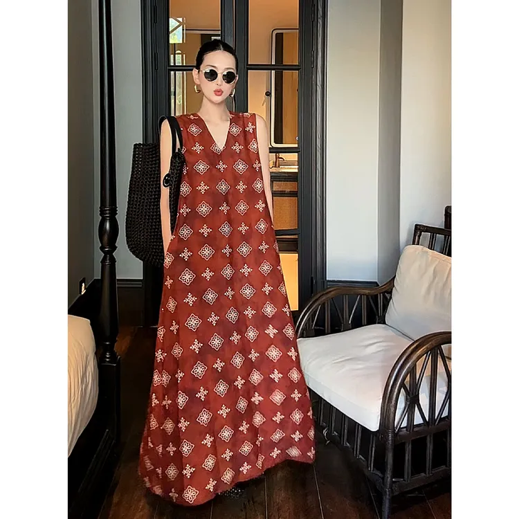 紫紫  气韵东方    唐韵系列晕染提花连衣裙ZD07LZYL554