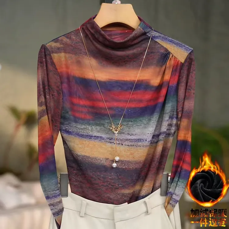 512#高贵上档次小衫2025新款潮流气质时尚显瘦网纱打底衫