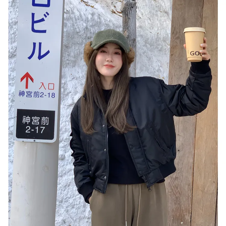 PH  《黑暗荣耀 》Bomber 小众重工潮流骆驼绒棒球棉服外套 PH6215