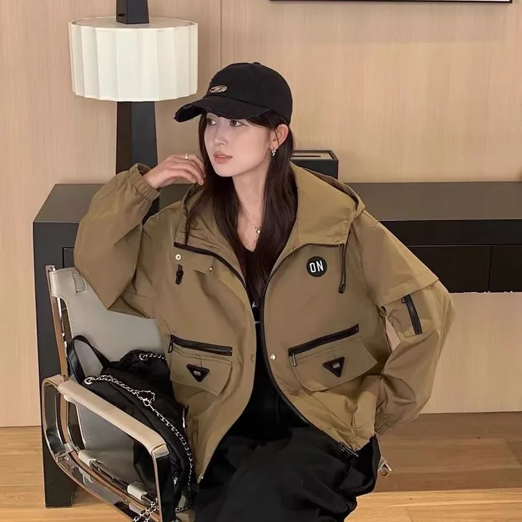 美拉德韩系外套女秋季休闲潮流百搭爆款2025新款宽松甜美上衣女