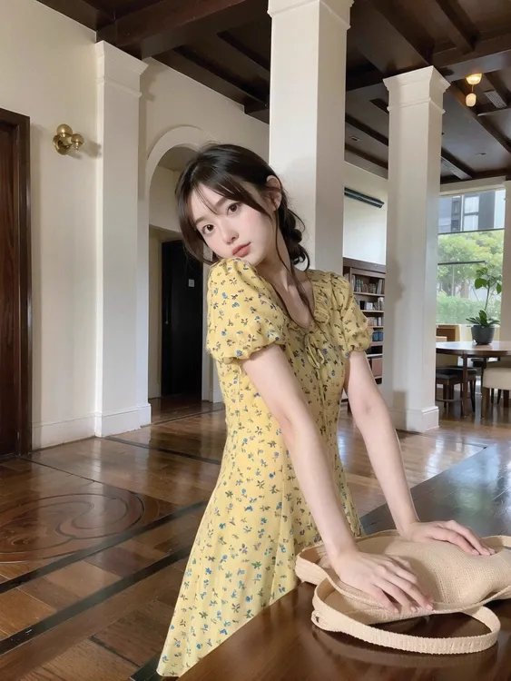 小众设计感清新绑带碎花法式连衣裙夏季2025新收腰显瘦泡泡袖短裙