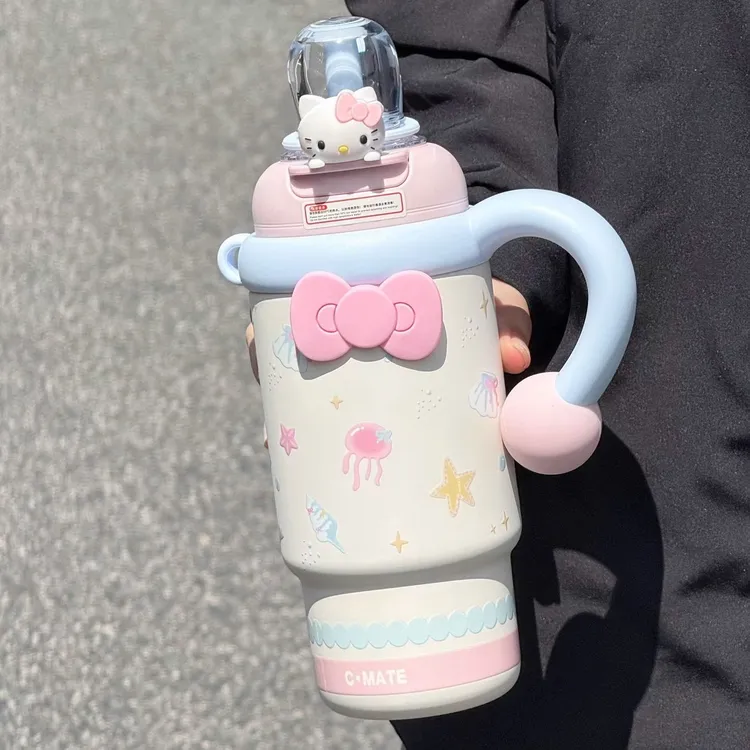 冰霸杯女2025新款巨无霸保温冷喝水杯带吸管学生高颜值大容量水杯