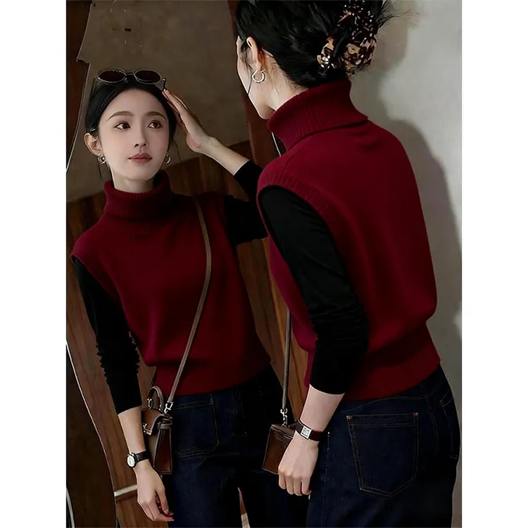 2025秋冬季新款痞帅炸街风女装高级感显瘦马甲打底衫两件套装爆款