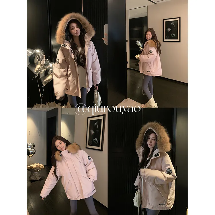 【QIUROUYAO邱肉瑶】终极保暖搭子!高克重毛领派克90白鸭绒羽绒服