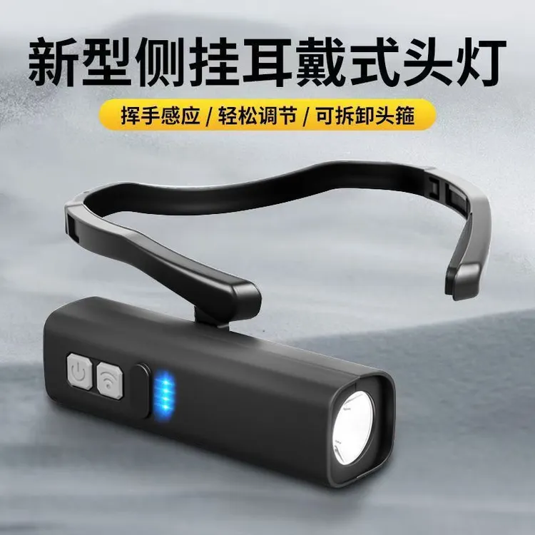 挂耳式强光头灯可充电感应开关长续航户外骑行登山钓鱼骑行适用