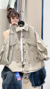 儿童潮牌帅气工装衬衫2025秋季新款韩版男女童长袖衫衣宽松薄外套