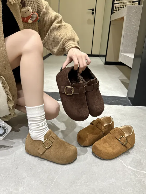 外穿加绒勃肯鞋子女2025年新款秋季百搭复古休闲单鞋爆款博肯鞋