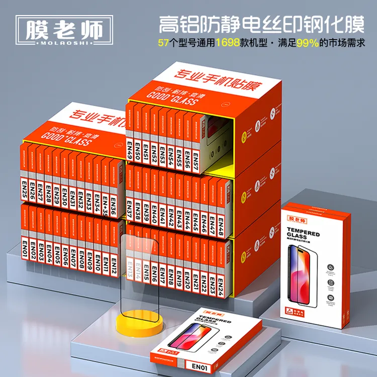 【EN系列套装】高铝防静电丝印膜（57个型号通用99%直面屏手机）