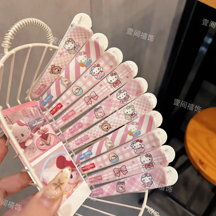 大号卡通猫咪甜美一字夹盘发器刘海夹侧边夹鸭嘴夹发卡发夹少女心