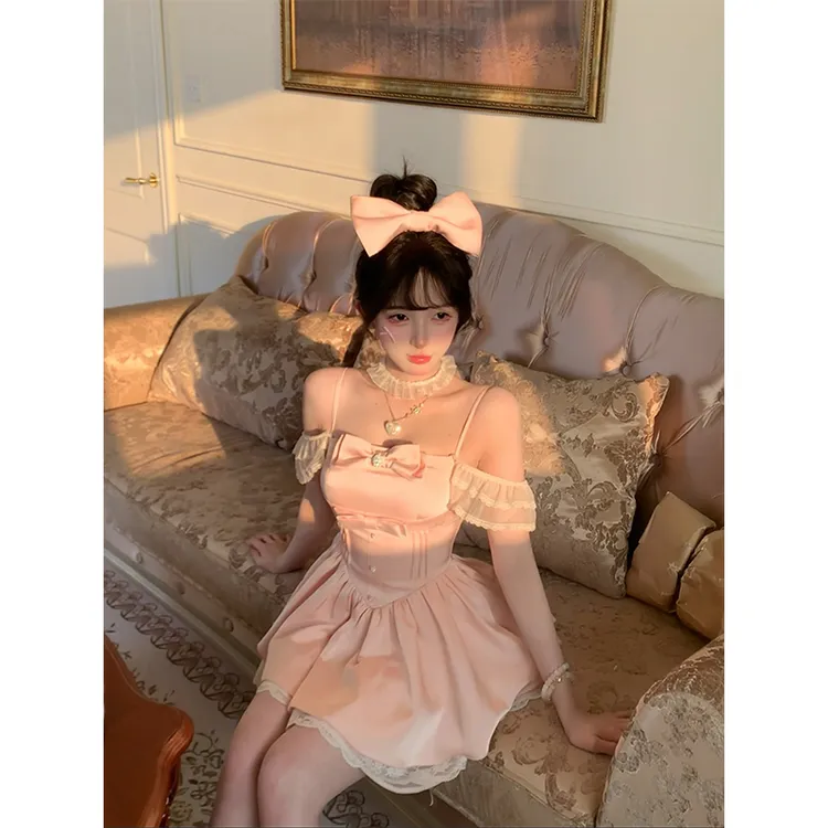 瑞茜欲欲公主 甜美风公主纯欲显瘦蓬蓬连衣裙套装R8151D