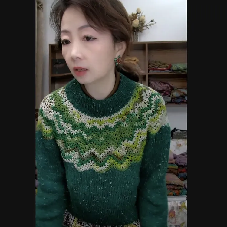 【暮色森林】费耳岛羊绒羊毛花色彩点线材料包（含针，视频教程）