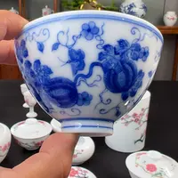 柴窑青花瓜瓞绵绵主人杯