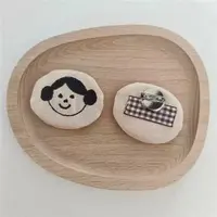 非金属布艺胸针 【马甲配饰】复古拼色卡其色原创设计胸针可爱饰品