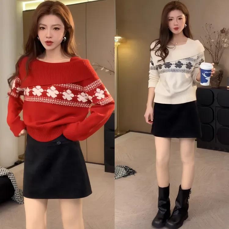 2025冬季新款时尚洋气别致高级感轻奢毛衣上衣百搭舒适半身裙套装