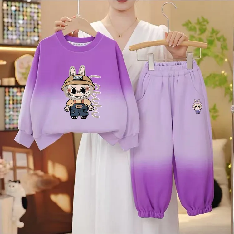 女童网红套装春秋款2025新款儿童拉布布卫衣秋装女宝宝韩版两件套