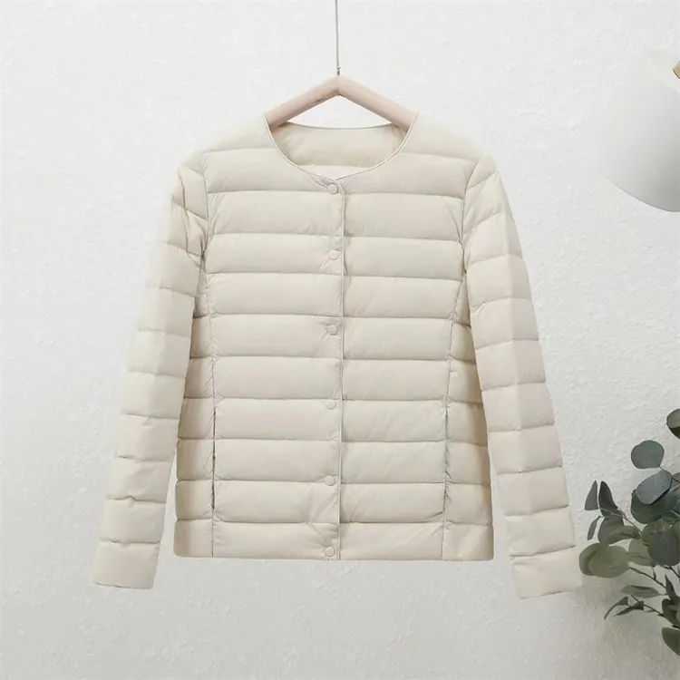 女士圆领对襟轻薄羽绒服8922