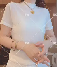 雪姐服饰「立领打底T」新款立领洋气百搭时尚纯色修身显瘦短袖T恤