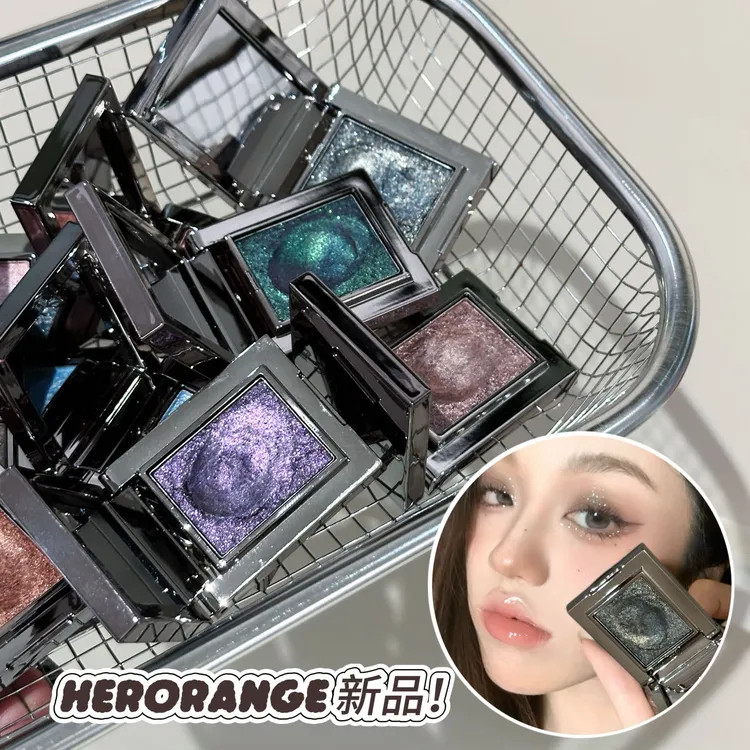 绝美到炸裂！碎钻烟熏妆单色眼影爆闪粉亮晶晶琉璃粉紫色学生平价