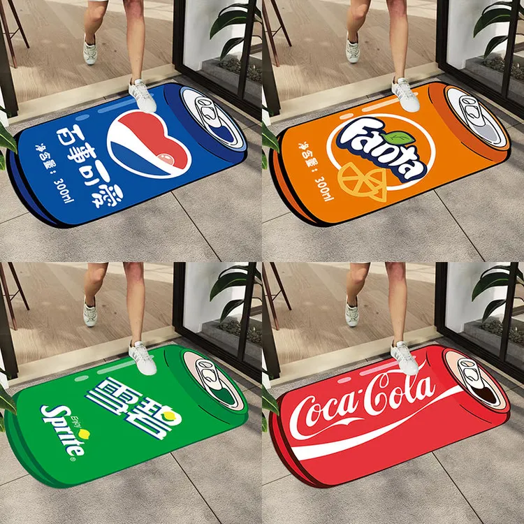 创意遮丑地贴纸自粘耐磨防水地面百事可乐芬达雪碧个性店铺装饰画