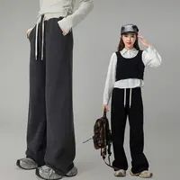 女童卫裤运动裤秋装2025新款百搭女大童直筒裤宽松初中生休闲裤