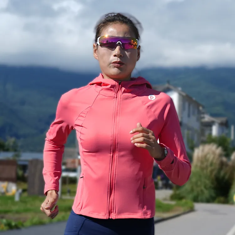 派晨【速干连帽跑步外套】户外运动马拉松训练女士跑步外套