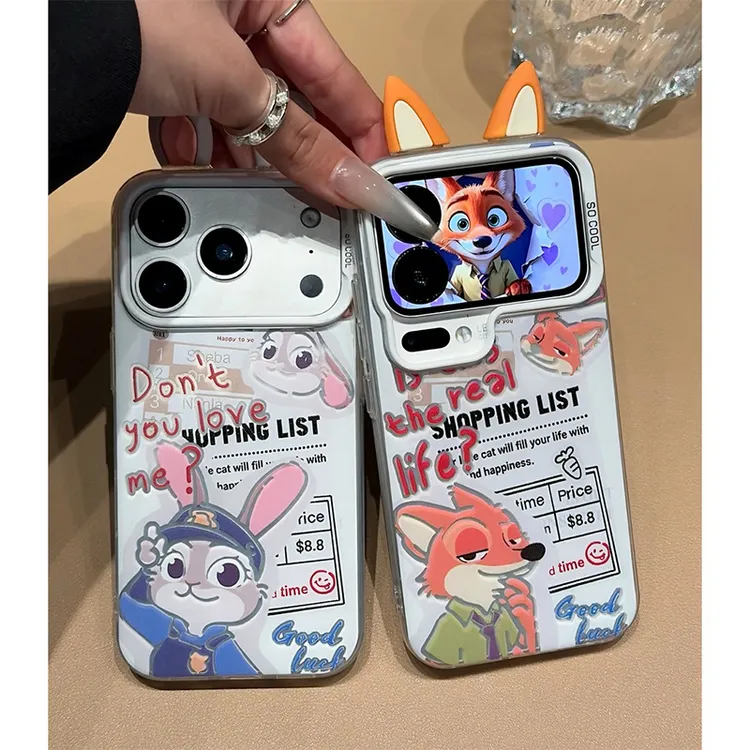 疯狂动物城适用苹果17Pro手机壳iPhone16promax情侣15卡通14彩银