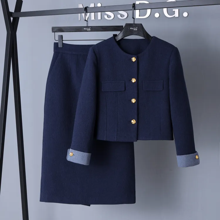 MissD.G.高级感小香风套装2025秋新款气质上衣半裙两件套XH-H108