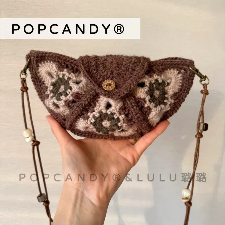 肩带材料包牛角包手工串珠diy材料包毛线斜挎零钱包送朋友礼物