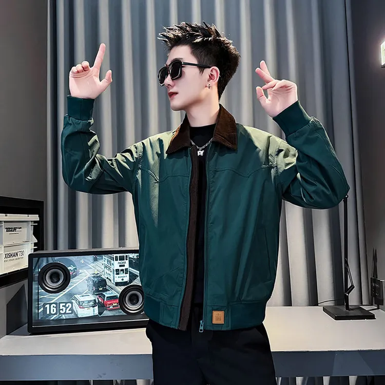 男秋冬季夹克上衣帅气翻领韩版休闲男士时尚百搭春秋季春季宽松