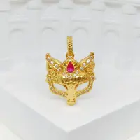 【珍珠奶奶专属】18K金狐狸面具吊坠  0913 A5  X