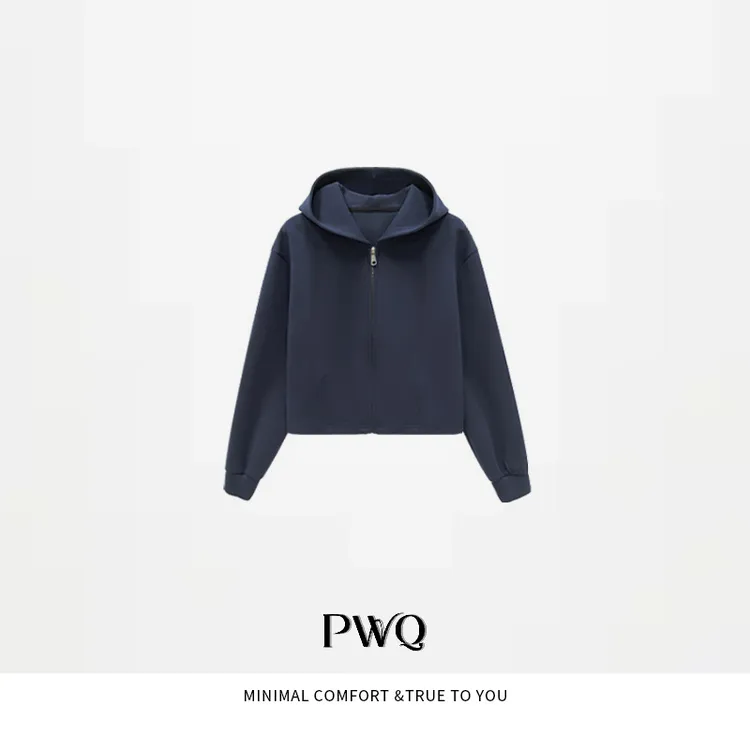 【轻盈生活】卫衣外套连帽拉链长袖减龄显瘦EZ-2590999-QW-QP