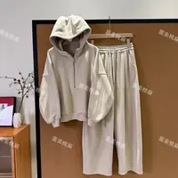 喜樂  2025【双面高密慕丝绒套装】套头卫衣弯刀休闲裤秋冬季新款女