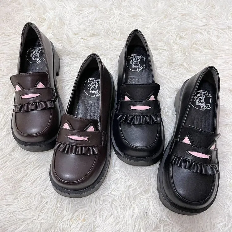 【猫猫学院】JK制服鞋 日系厚底洛丽塔甜甜泡芙lolita玛丽珍小皮鞋