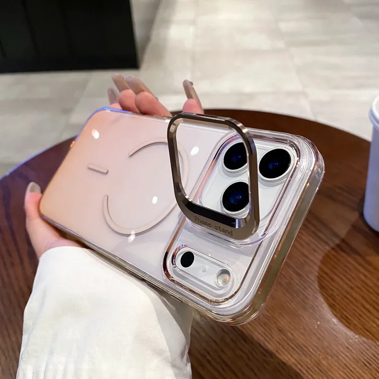 适用苹果17Air手机壳新款iPhone16promax磁吸镜头支架半透渐变色 