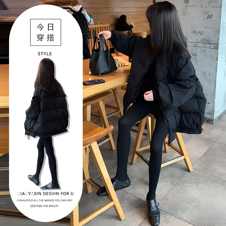 2025冬季新款赫本风宽松保暖棉服高级感小众别致拼接长袖棉衣外套