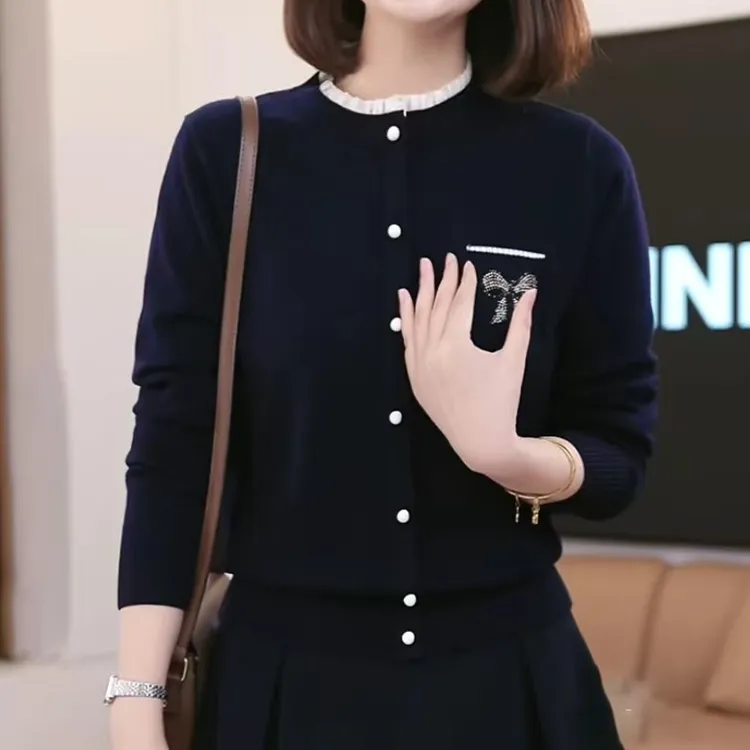 毛针织衫不褪色不起球针织修身型冬季圆领套头款女