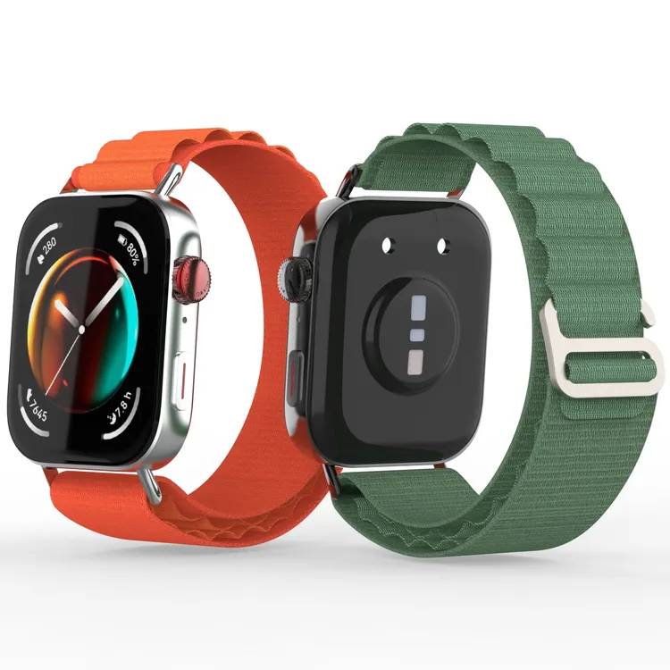 适用华为watch Fit4表带 高山尼龙回环华为Fit3腕带 金属连接器