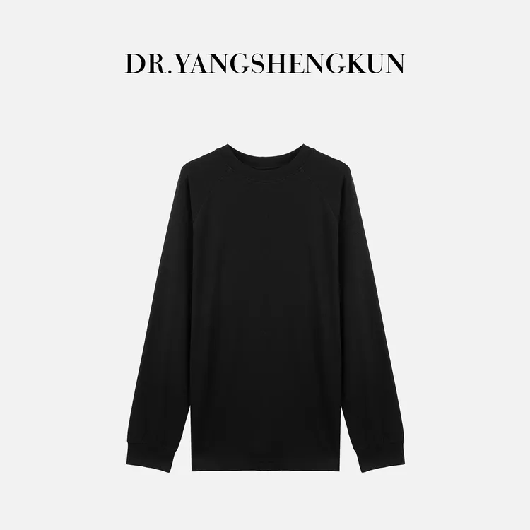 杨圣坤2025新品舒适时装感中长款慵懒松弛复古插肩袖T恤S82581973