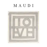 MAUDI2025年新款真丝羊绒几何条纹字母高级感百搭时尚方巾女6767