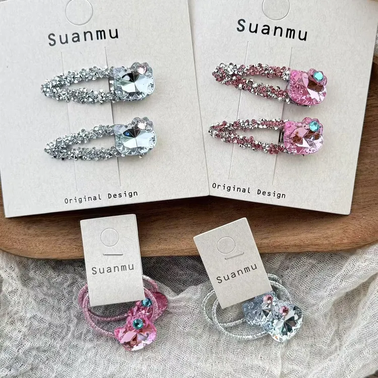 KT钻BB夹发绳新款甜美韩国原创ins小香风布艺头饰不伤发