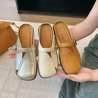【万达清仓】包头气质平底夏季新款懒人一脚蹬单鞋百搭凉拖鞋女1-3