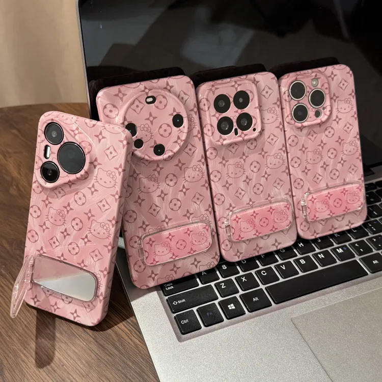 粉KT印花适用苹果16promax手机壳华为vivo全包小米15oppo菲林壳