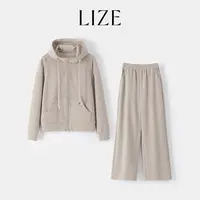 LIZE「综艺片场」两件套！舒适休闲.立领连帽外套+长裤L0183
